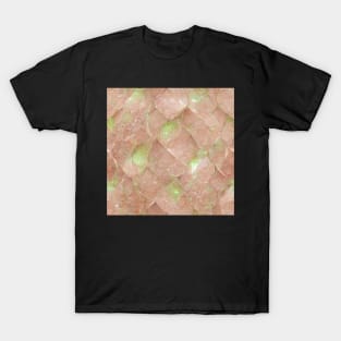 Lime green rose gold marble pattern T-Shirt